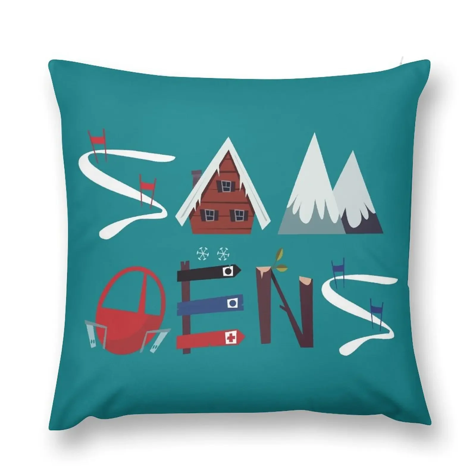 

Samoens poster Throw Pillow Decorative Cushion Couch Pillows home decor items Decorative Cushion Cover pillow