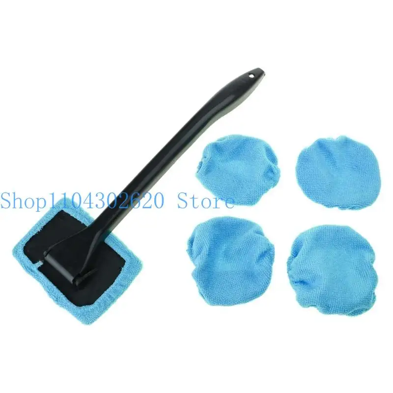 

652F Car Window Cleaner Brush Windshield Cleaning Wash Tool Inside Interior Auto Glass Wiper with Long Handle