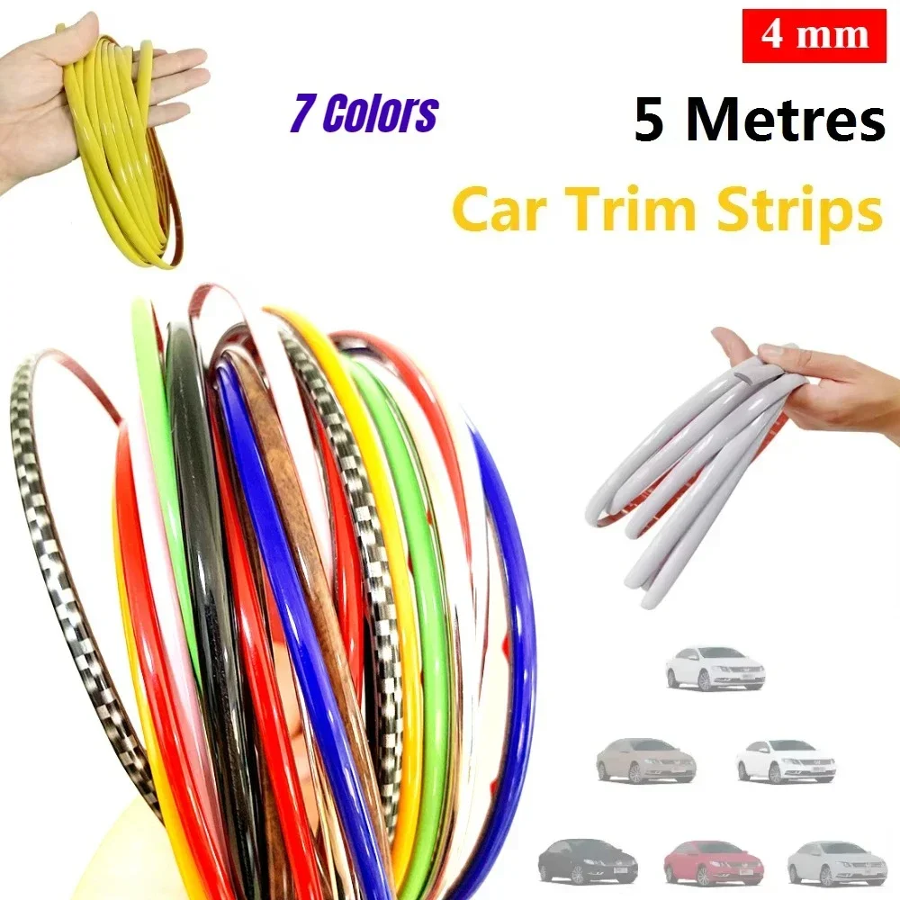 

4mm Car Decorative Strip Door Front Bumper Grille Interior Universal Modified Anti-scratch Instrument Decorative Strip Stickers