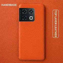 For Oneplus 10 Pro Case Luxury Real Genuine Leather Cases for oneplus 13R 12 10R 8Pro 7T 9R 7TPro Phone Cover Back Coque Capa