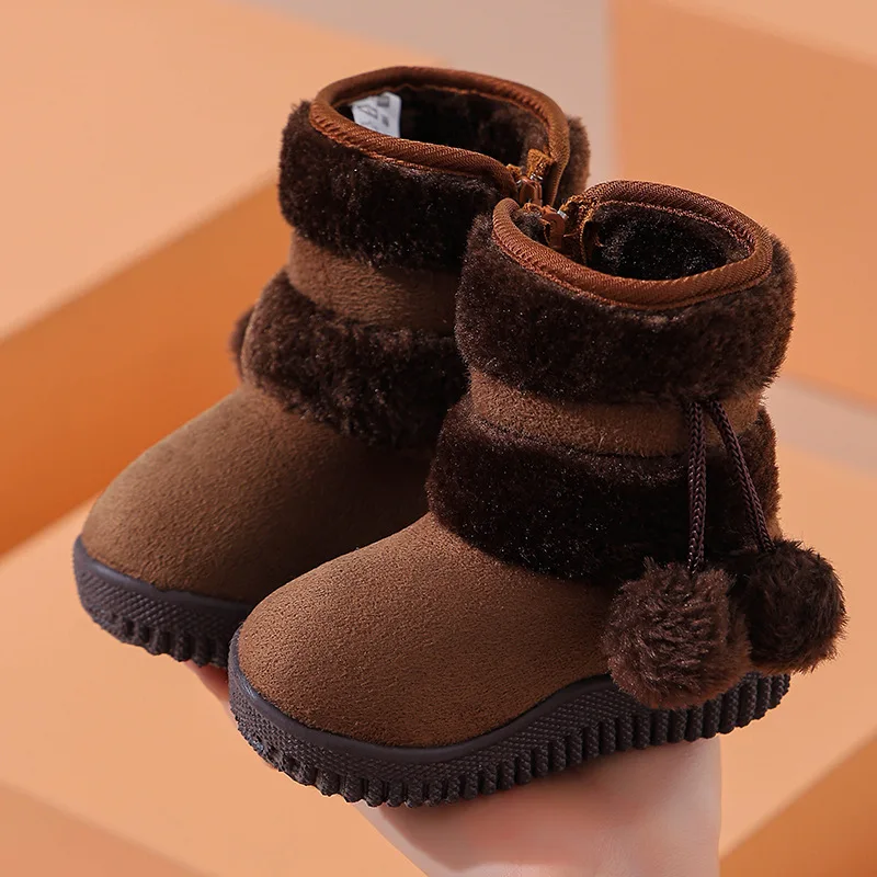 Botas Para Niña Kid Snow Boot Winter Plush Boy Girl Cotton Shoe Warm Zipper Short Ankle Boot High Top Child Padded Boot Kid Shoe