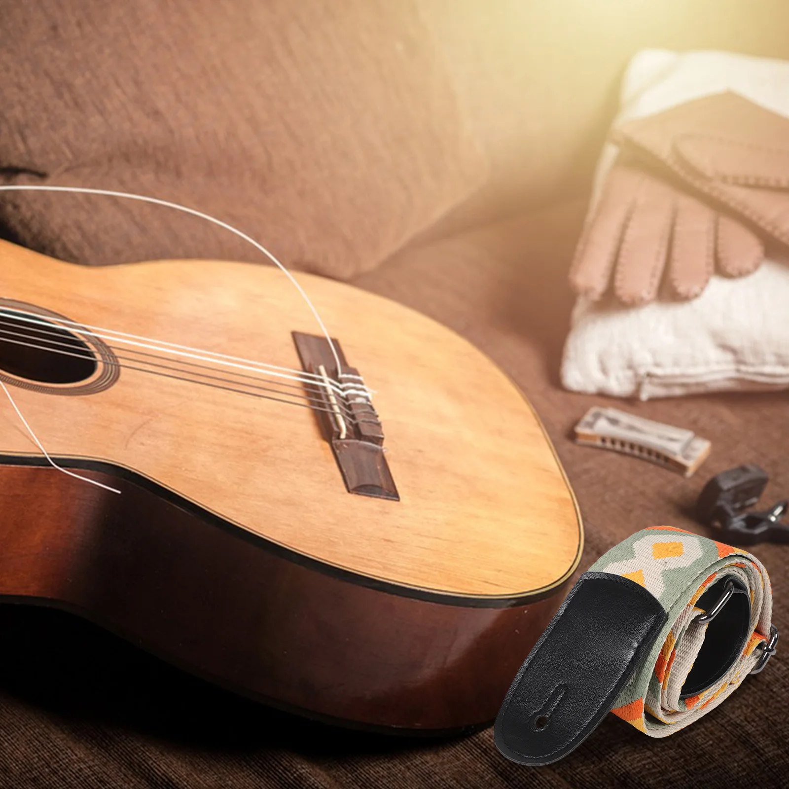 

Unique Artistic Flair Guitar Strap Adjustable Length Durable Material Crossbody Design for Comfortable Long Term Play