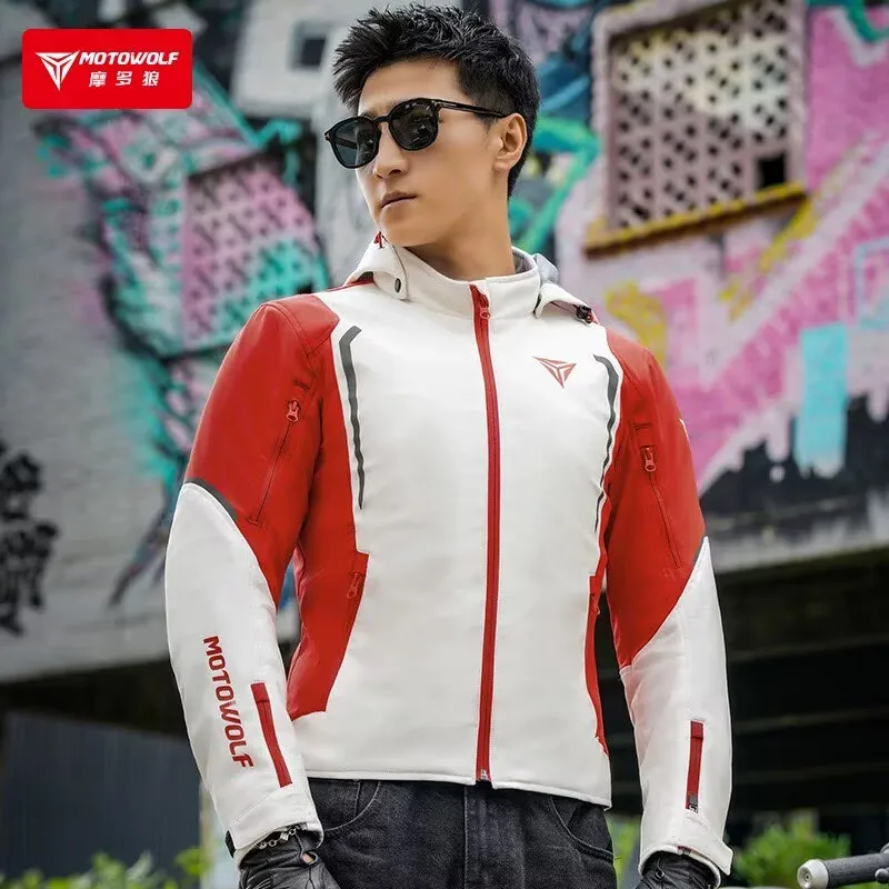 Motowolf Waterproof Motorcycle Jacket Man Racing Suit Waterproof Windproof Warm Motorcyclist Wearable Motorcycle Jacket