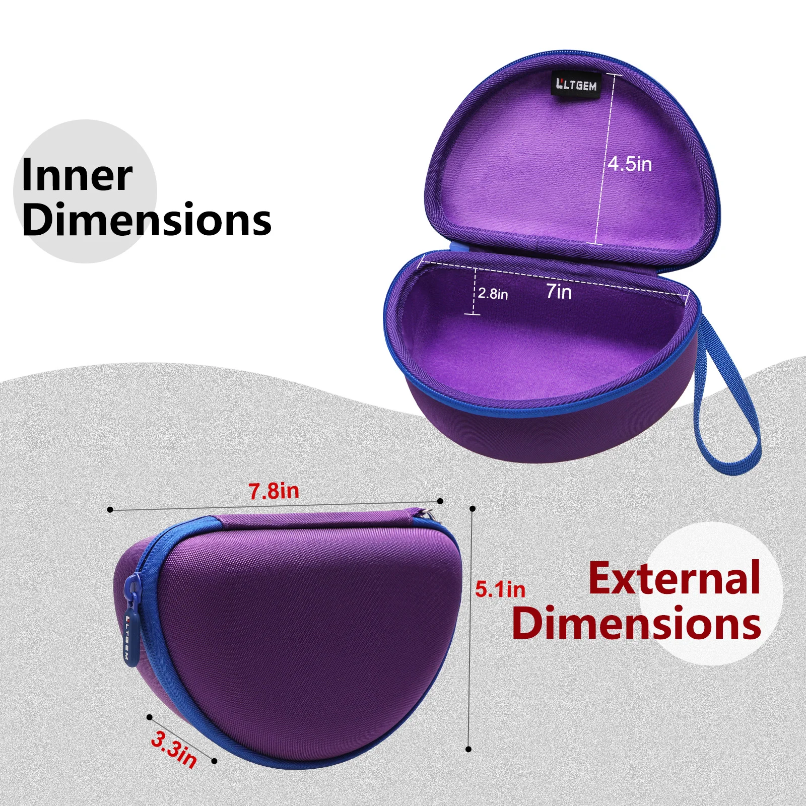 LTGEM Safety Glasses Case for Dewalt DPG82/DPG82-11/DPG82-11C/DPG82-11D/DPG82-21/DPG82-21C/DPG82-21D/DPG84 (Case Only)