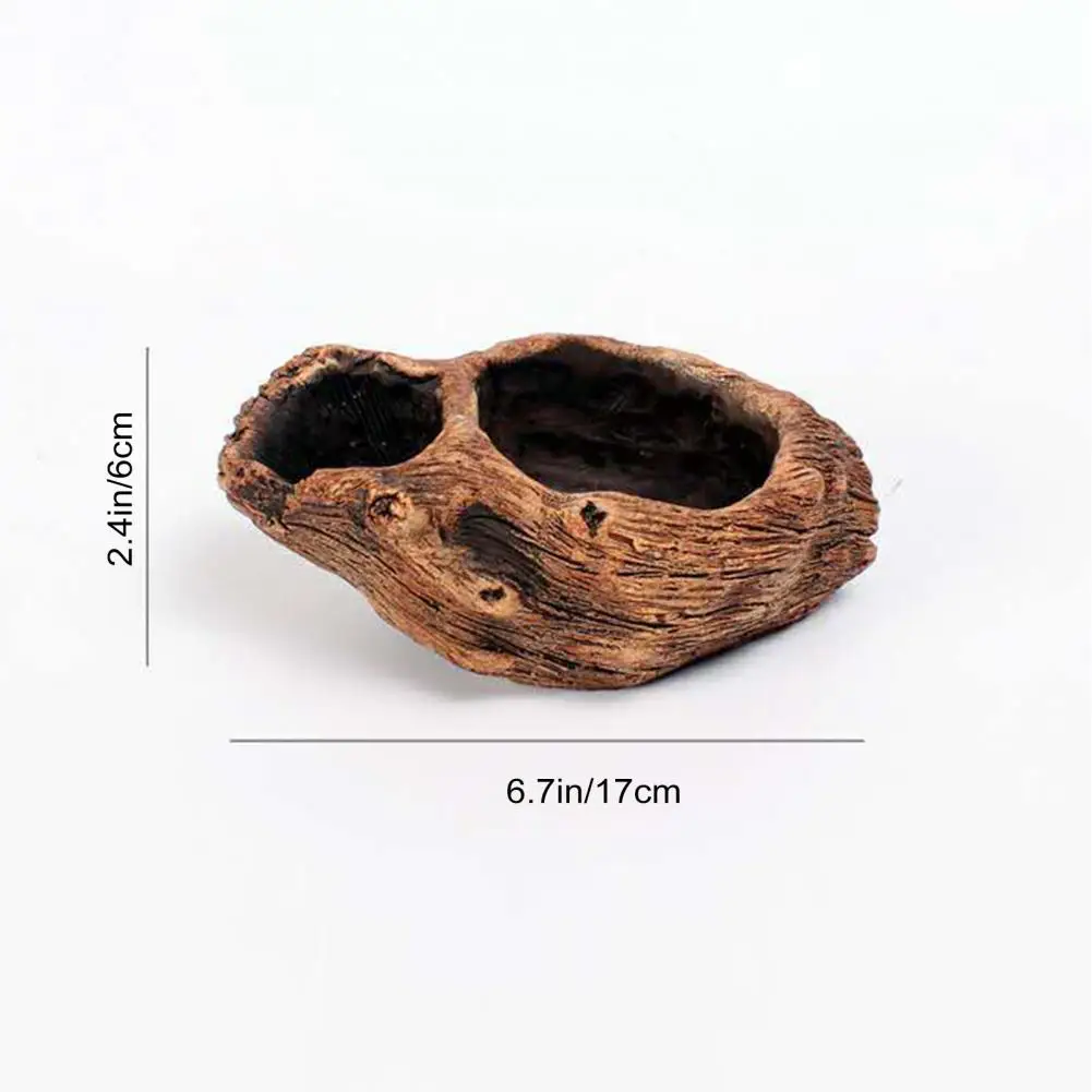 Tree Stump Design Planter Rustic Cement Tree Stump Flowerpot for Succulents Cactus Small Decorative Planter for Windowsill Shelf