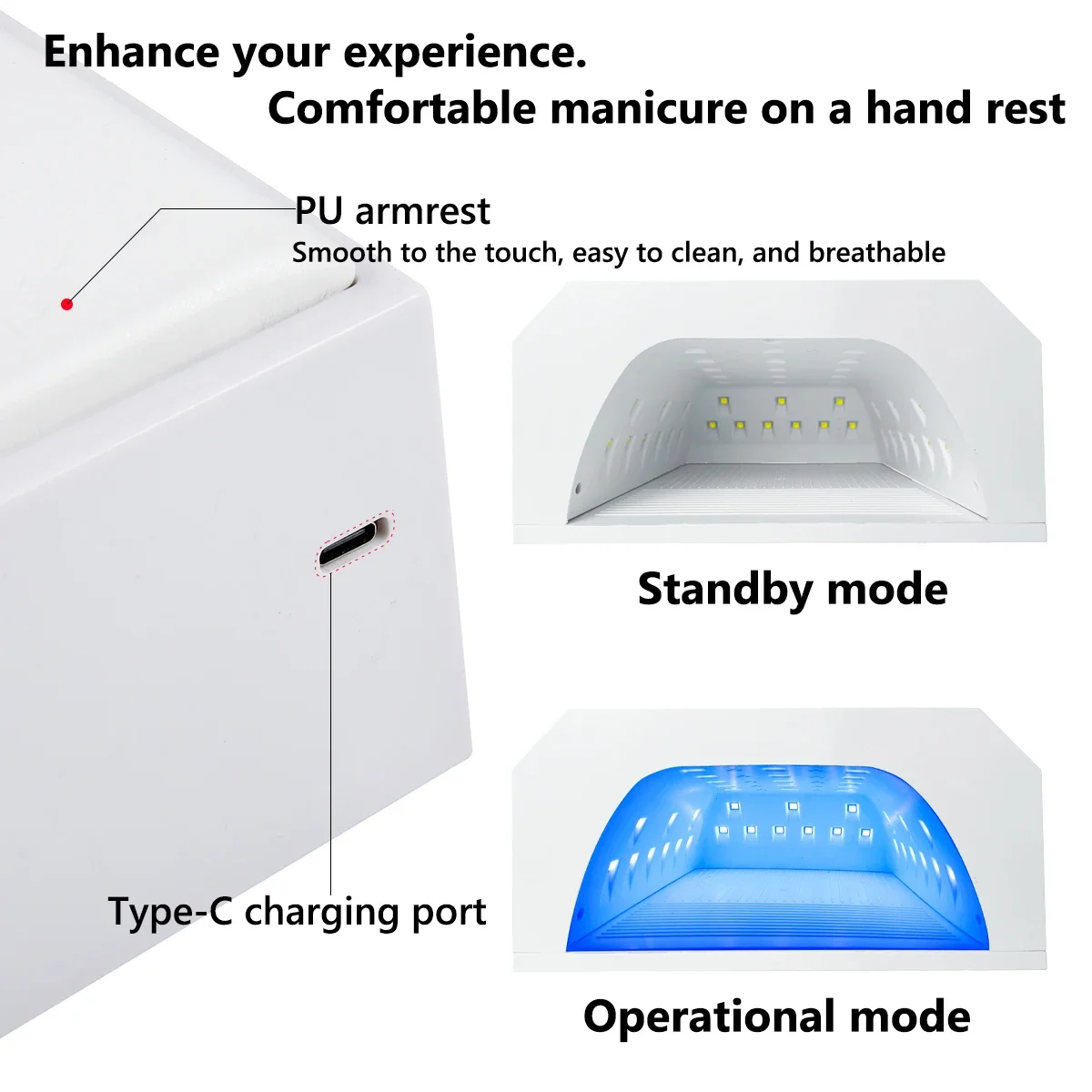 SUN BM-20 Nail Lamp 42 LED Beads UV-LED Light, 3-Speed Timer & One-Button Operation, Home S