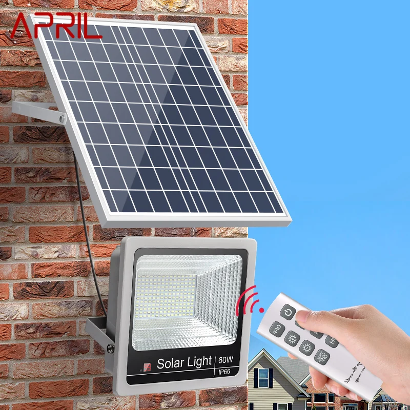 

APRIL Solar Flood Light Street Lamp With Remote Control Waterproof IP65 LED Outdoor Light Highlight For Garden Balcony