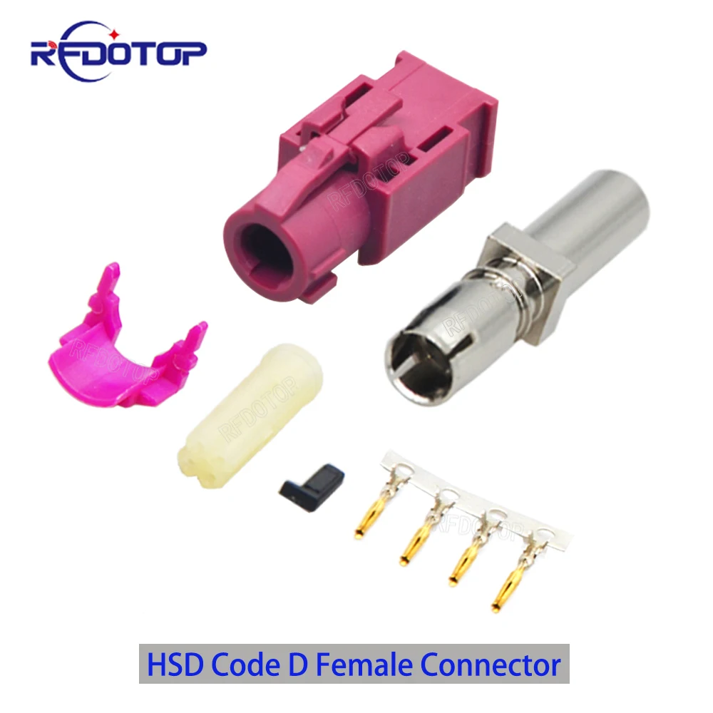 4Pin HSD Connector Code D Crimp Straight Female Jack Car Vihicle LVDS Connector for Dacar 535 Cable High-Quality