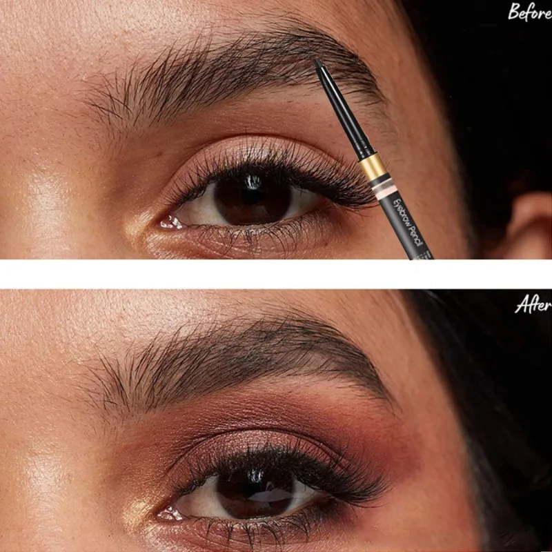 Muliliours 2-in-1 デュアルエンドアイブロウペンシル 防水長持ちアイメイクアップ イージーグライドアイブロウペンシル 5 色オプション付き