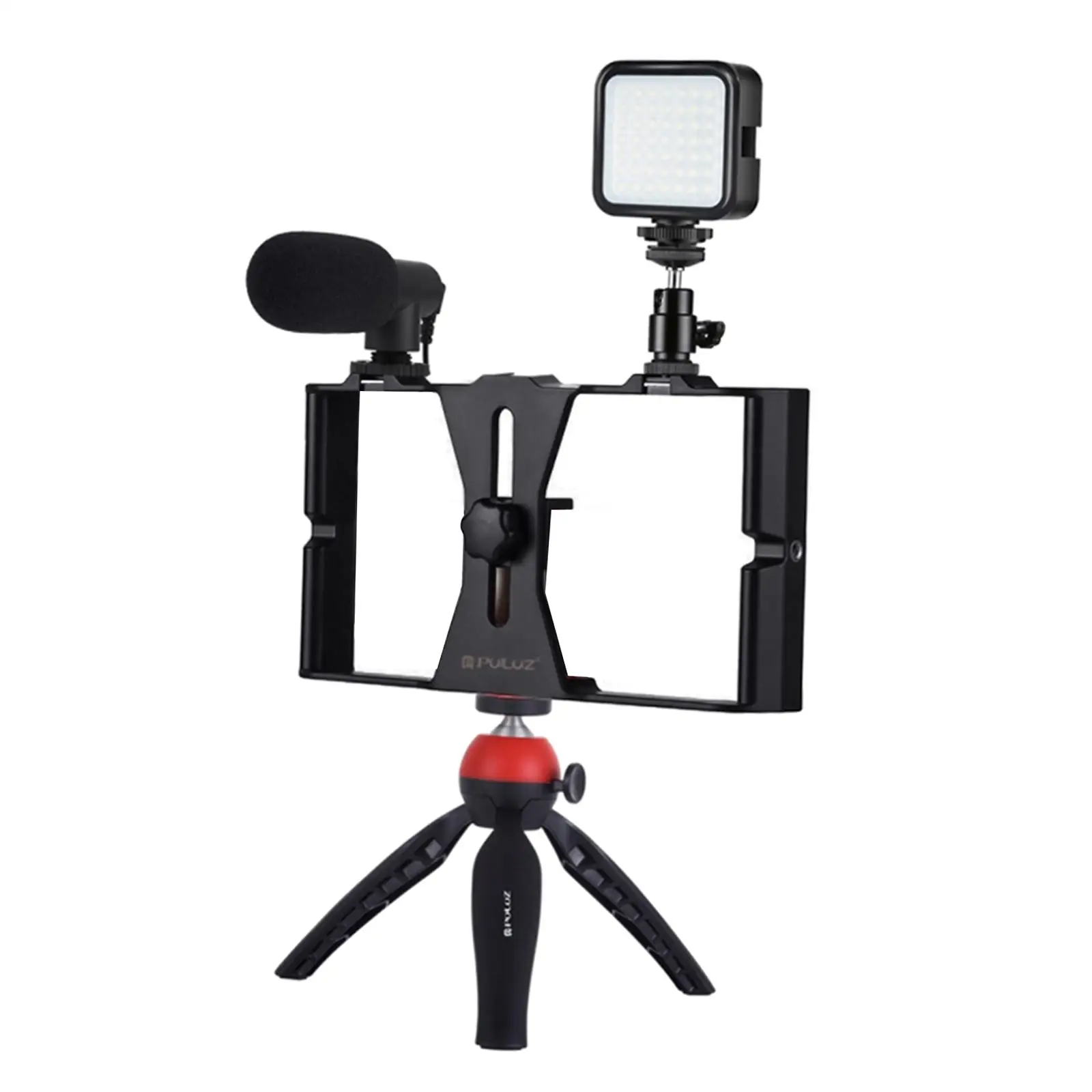 Filming Video Rig Kit for Smartphone with Two Shoe Mount Slots and Tripod Base for Professional Youtube Content Creation
