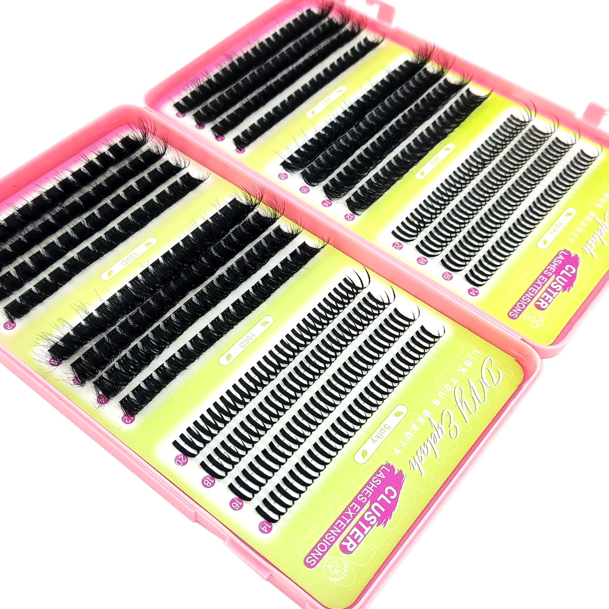 60D-200D Bottom Spike Lash Cluster Lash Cluster Volume Single Lash Cluster Extended Tip Lash Cluster DIY Fairy/Manga Lash eyelas