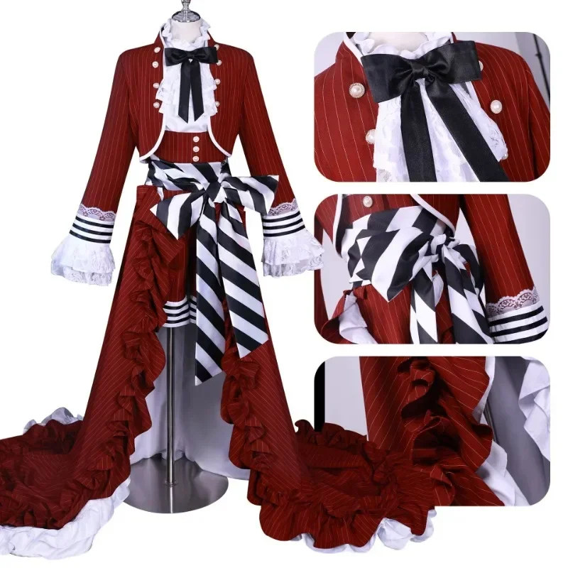 Anime Black Butler Ciel Phantomhive Cosplay Costume, Costumes De Style Tasse De Thé Rouge, Anime Expo, Halloween Carnival Suit