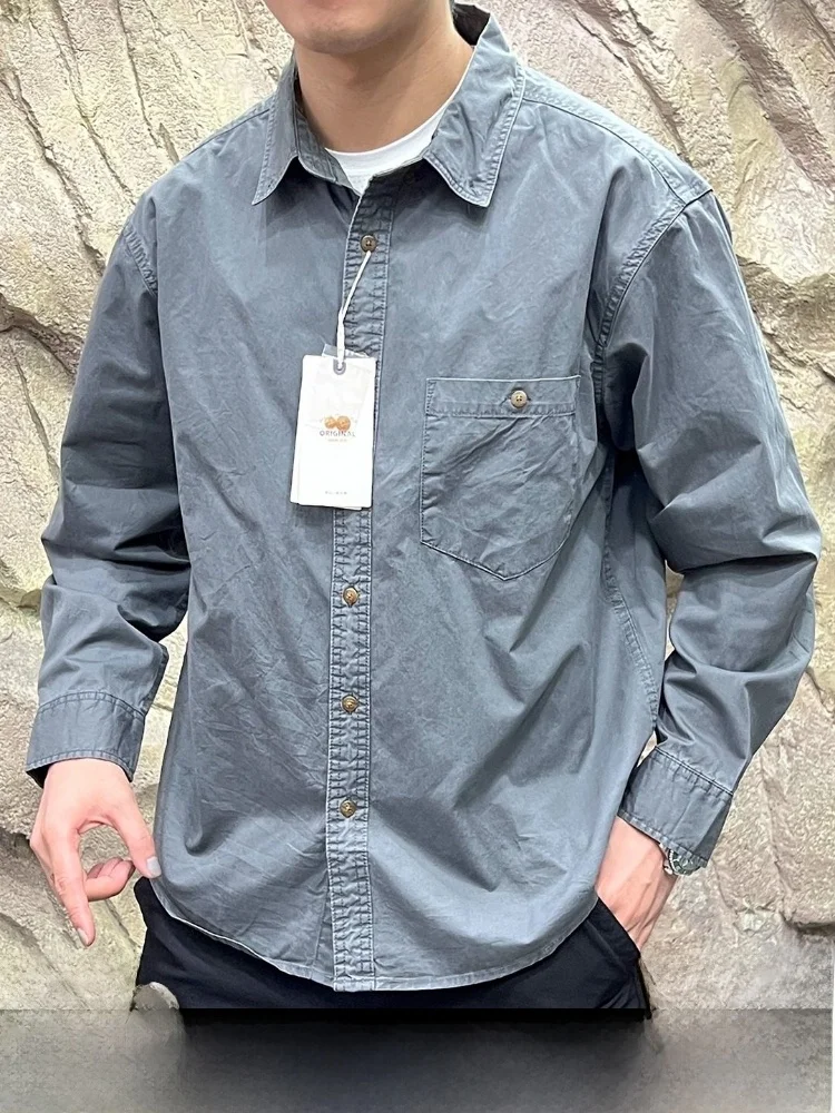 

00% Cotton Long Sve Comfortable irt Men's Women's New Sle for Autumn Breathable Skin-friendly Stand Fit Casual Sle