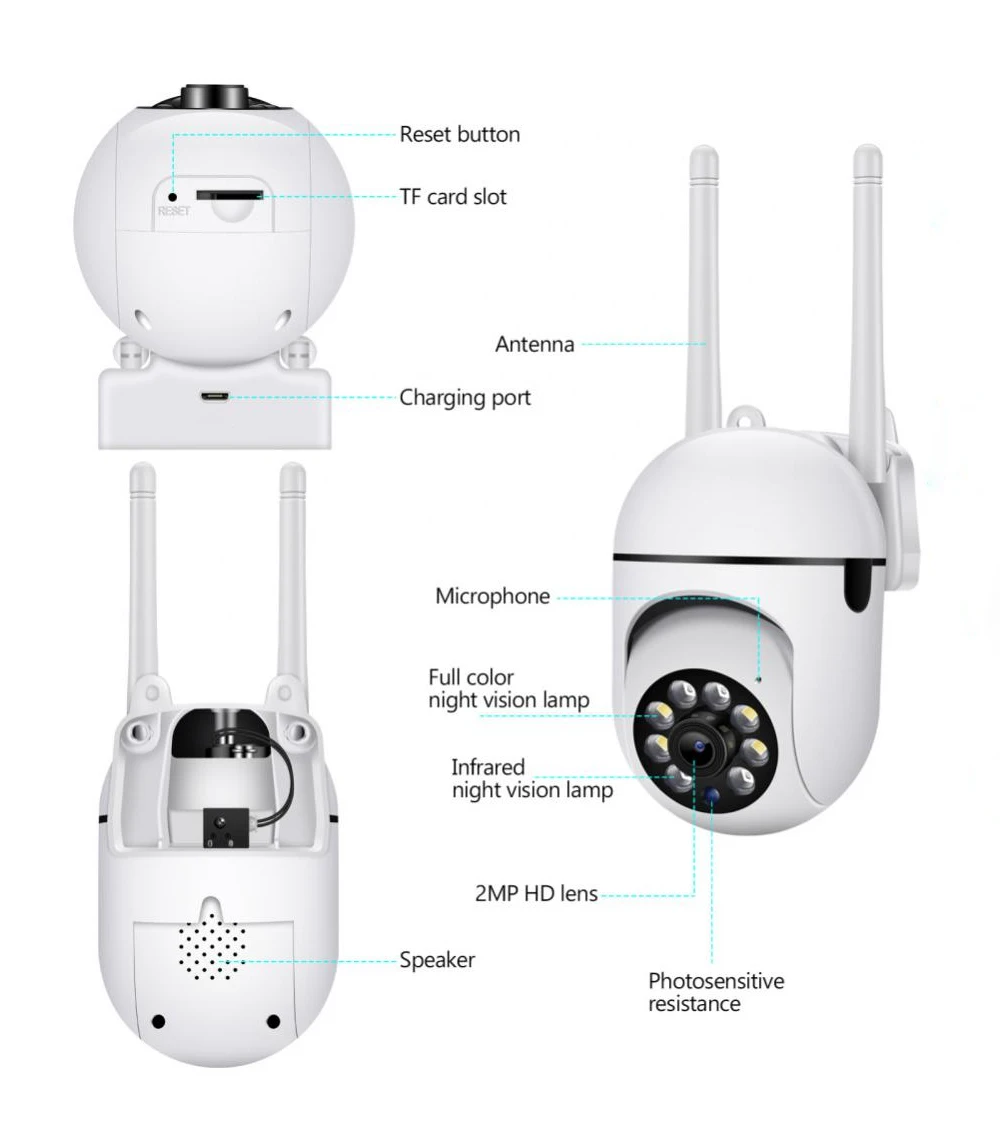 Wireless monitoring bulb camera 360 ° WiFi night vision automatic tracking home panoramic video security mobile remote monitor