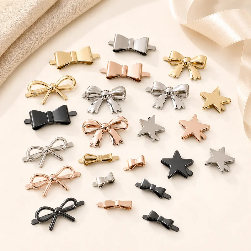 

10/20Pcs 25-60mm Metal Bow Knot Buckles Shoes Handbag Leather Craft Clasps Clothing Decor Labels Luggage DIY Accessories Parts
