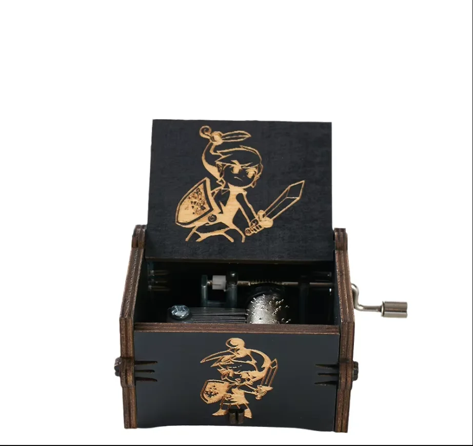 ==Neue Anime The Legend of Zelda DIY kreative hölzerne Spieluhr Qualität Handkurbel Musik Sky City Collection Hobby Spielzeug Bestes Geschenk
