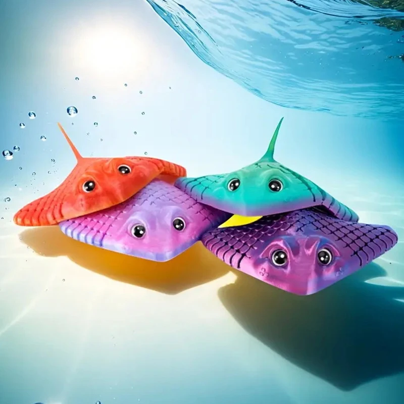 3D Printed Manta Ray Fidget Toy Multicolor Articulated Sensory Devil Fish Animal Models Home Desktop Ornament