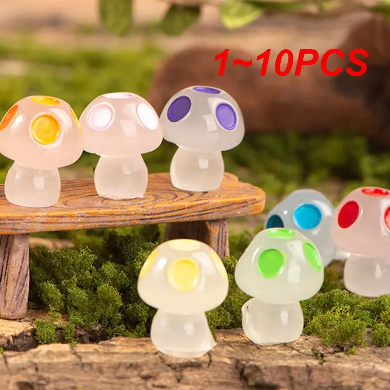 1~10PCS Mini Glow Mushroom Decoration Natural Beauty Multi-functional Decoration Charming Trend Whimsical Popular