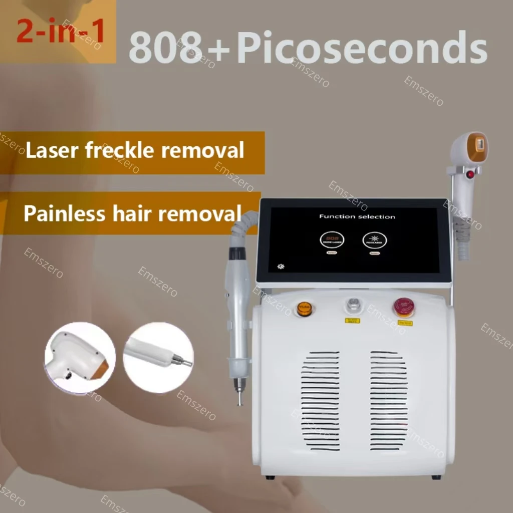 2 in 1 808nm Laser Painless Permanent Laser Hair Removal Device Professional Laser Eyebrow Pigment Tattoo Removal Machine