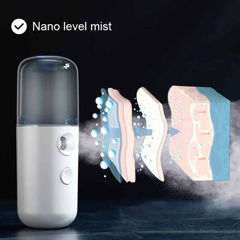 Spray Moisturizing Instrument Face Humidifier Mini Portable Portable Charging Beauty Instrument Cold Spray Machine Face Steamer