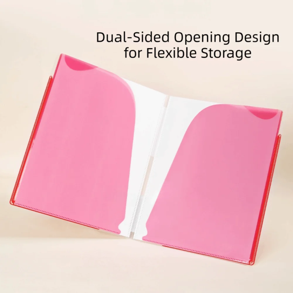 Dual-color Multi-functional Storage Folder Angled-cut Waterproof A4 Document Organizer Portable Multi-Layer Student File Folder