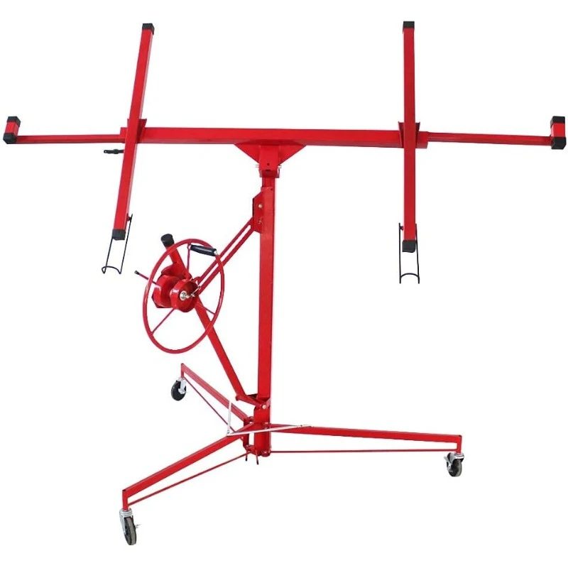 11FT Drywall Lifts Panel Hoist Dry Wall Rolling Caster Lifter Heavy Duty Sheetrock Lift Jack Lifter Construction Tools