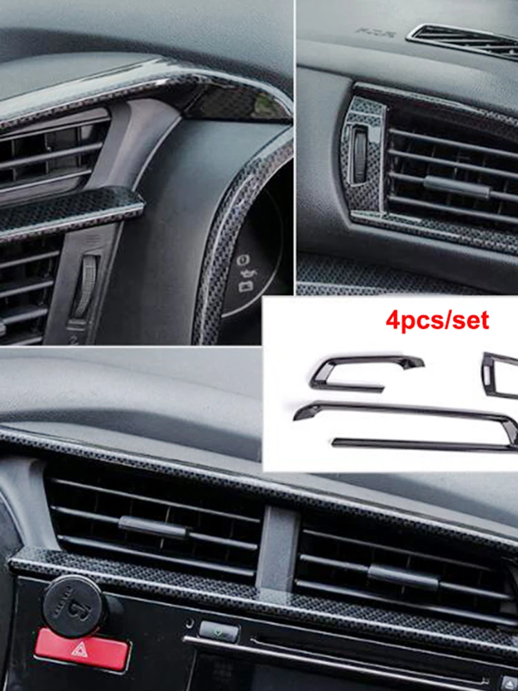 Dla Honda FIT JAZZ akcesoria 2014 2015 2016 Car Styling Chrome LHD samochodów przednia klimatyzator wylot wentylacyjny Panel obudowa wykończenia — zdjęcie 2