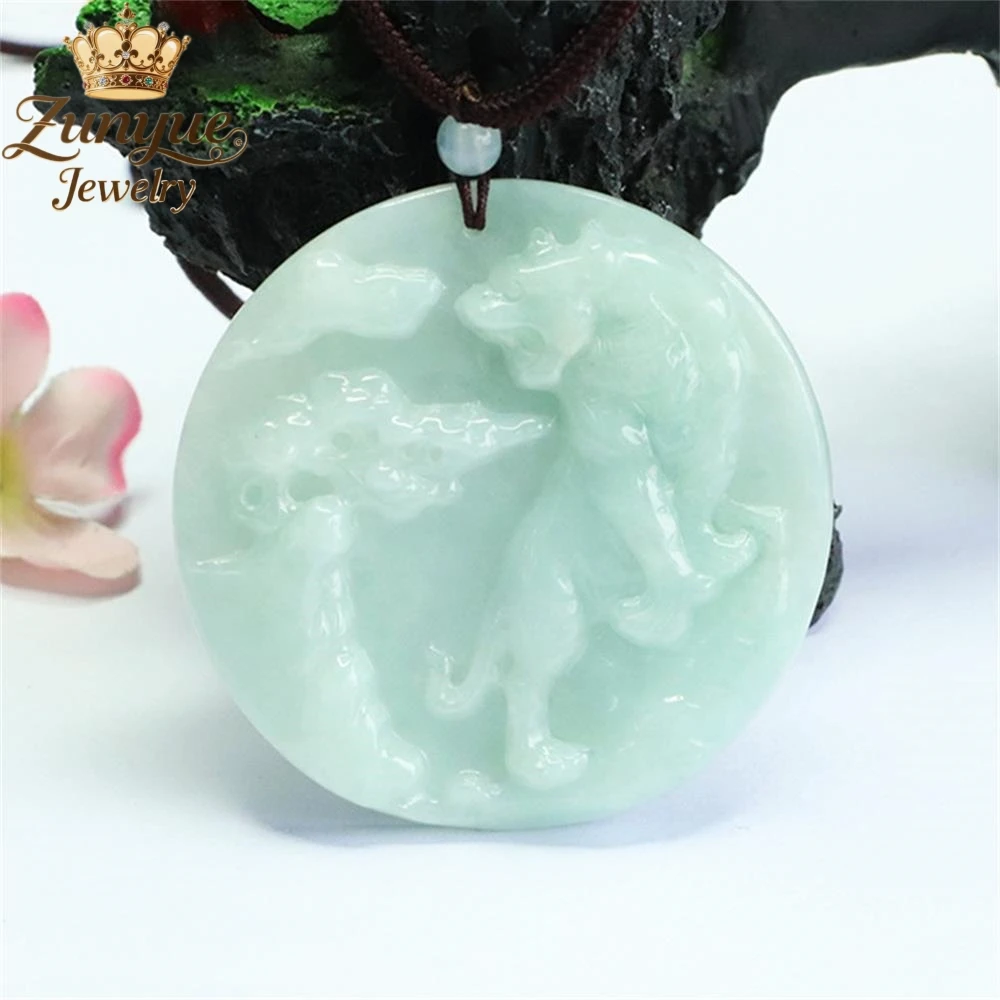 

High-End Natural Burmese A-Grade Jadeite Mountain Tiger Pendant Luxury Quality Fashion Jewelry Exquisite Elegant Popular Charms