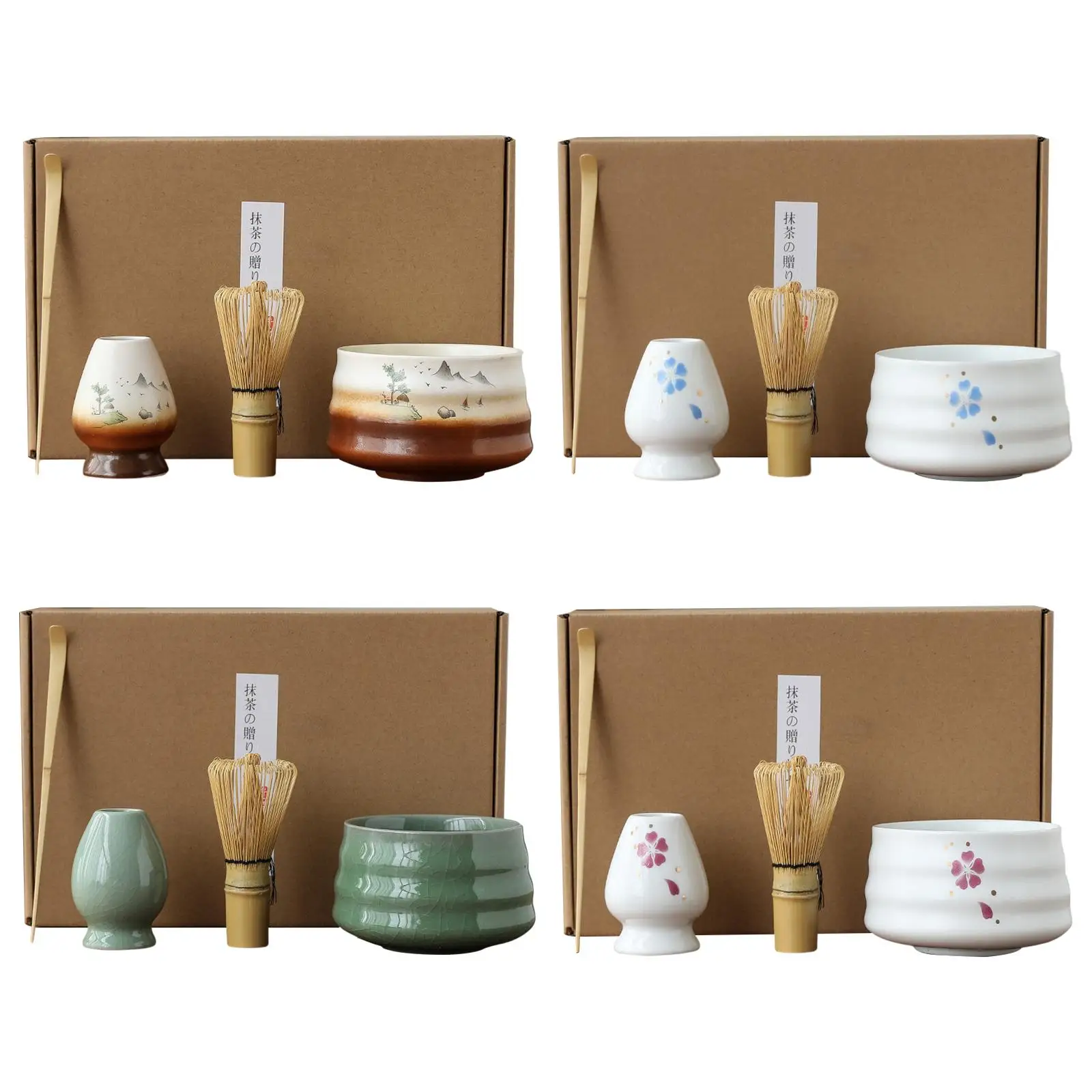 Juego completo de té japonés Matcha hecho a mano, utensilios y Gadgets de cocina
