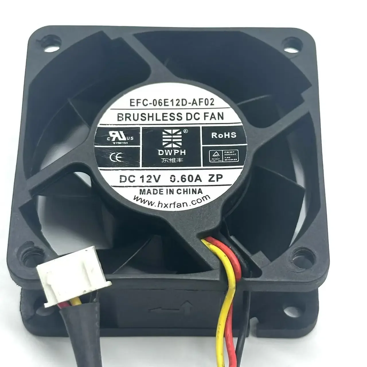 

DWPH EFC-06E12D-AF02 DC 12V 0.60A 60x60x25mm 3-Wire Server Cooling Fan