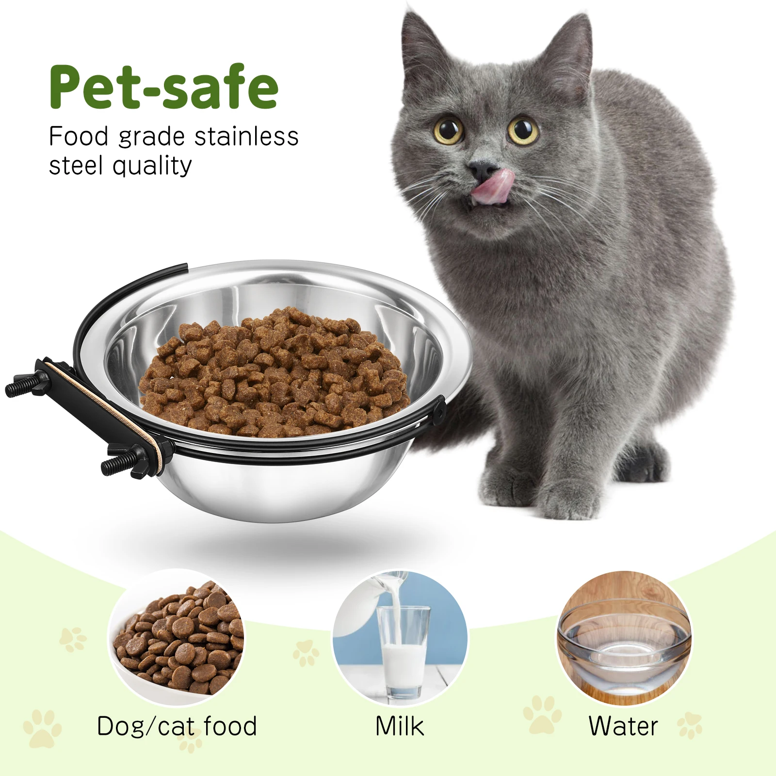 

Stainless Steel Dog Water Bowl 600Ml Hanging Pet Feeding Dish For Cage Coop Kennel Use S M L Sizes Rust Resistant Durable Easy