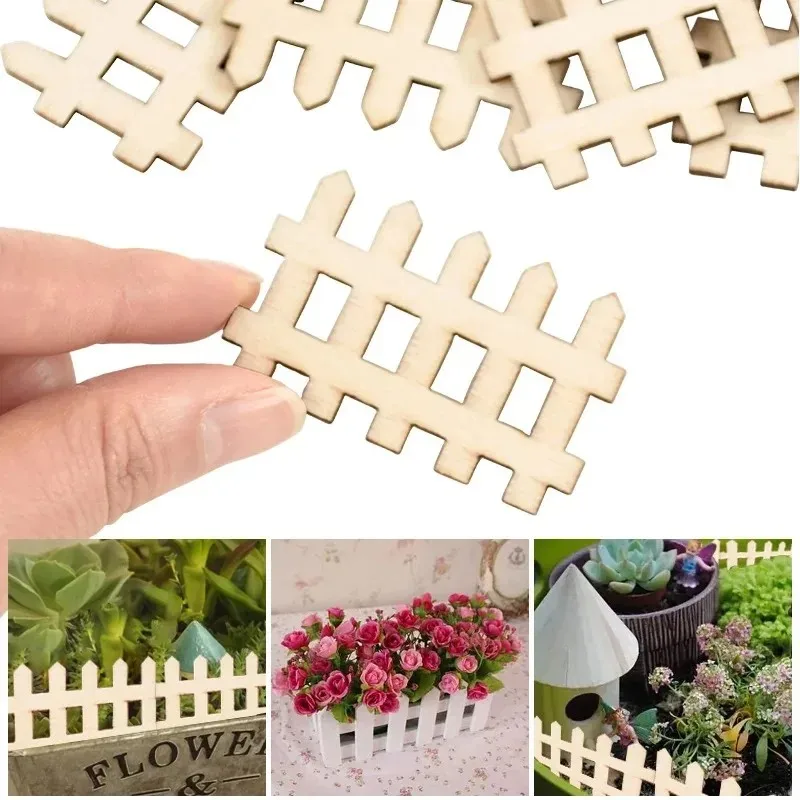 diy craft wooden fence-shaped decor scrapbook paper art cutting ornaments for handmade projects