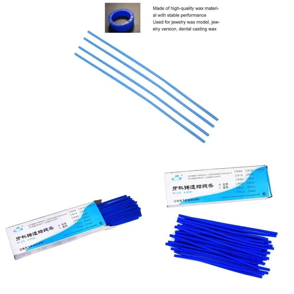 91AF Casting Wax Wire Set Dental Jewelry Mould Wax Casting 2.5mm Blue Color for Jewelry Pattern Making Crafts Projects