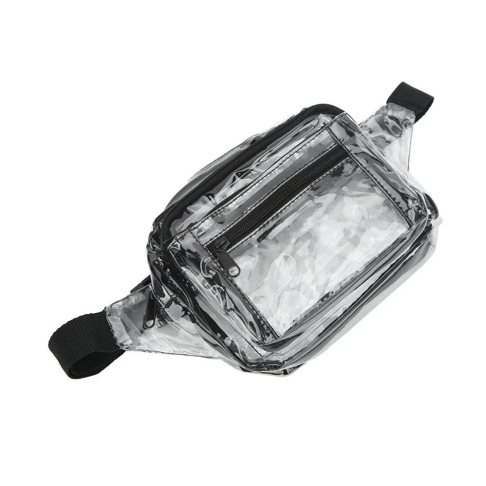 

Durable PVC Clear Fanny Pack Waterproof Large Capacity Waist Bag Zipper Closure Adjustable Strap Transparent Bag Beach