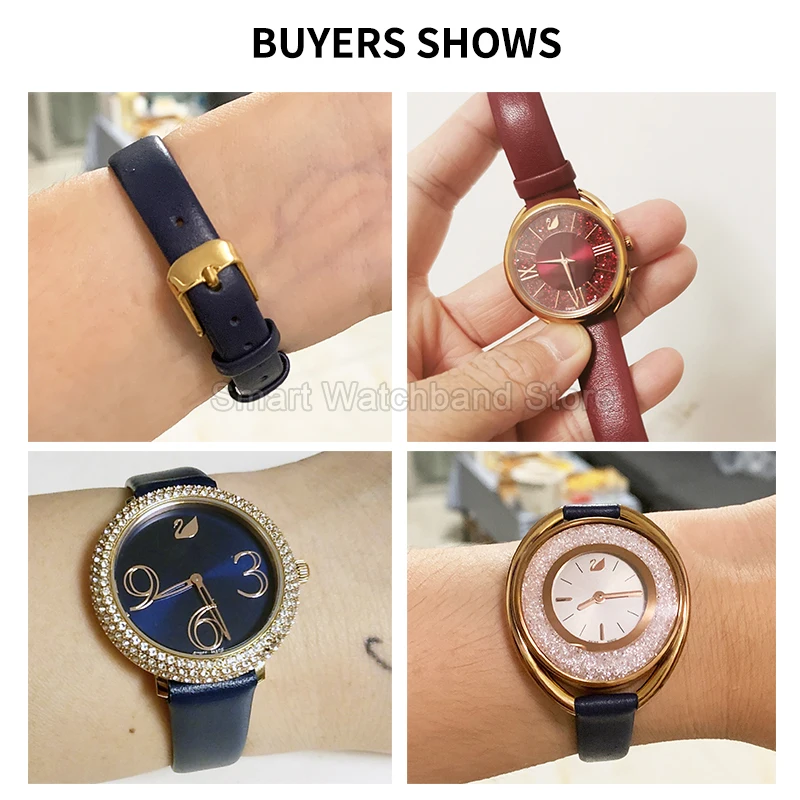 Se adapta a la muñeca, accesorios de reloj de cuero auténtico para mujer, correa de reloj Swarovski 5158517 5295326 5295358 5484373 5484067 5519226