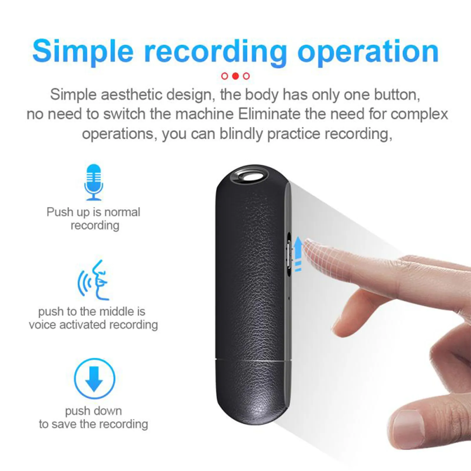 مسجل صوت USB صغير مسجل صوت منشط محرك فلاش رقاقة احترافية للحد من الضوضاء قابلة لإعادة الشحن للكمبيوتر