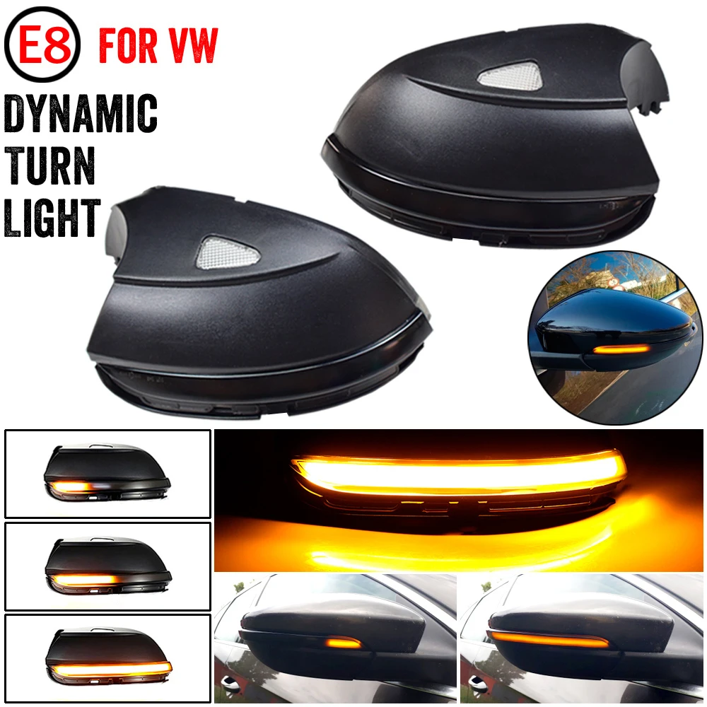 For VW Passat B7 CC Scirocco MK3 Jetta MK6 EOS Beetle R LED Dynamic Turn Signal Blinker Sequential Side Mirror Indicator Light