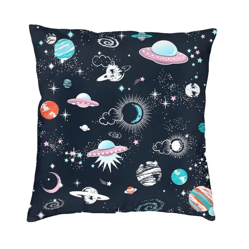 Space Galaxy Astronaut Spaceship Cushion Covers Universe Planet Spaceman Square Throw Pillow Case For Sofa Chair Pillowcase