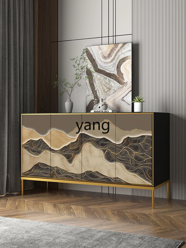 LXL New Chinese Style Light Luxury Sideboard Cabinet Shoe Cabinet Hotel Office Club Commercial Wall Entrance Cabinet