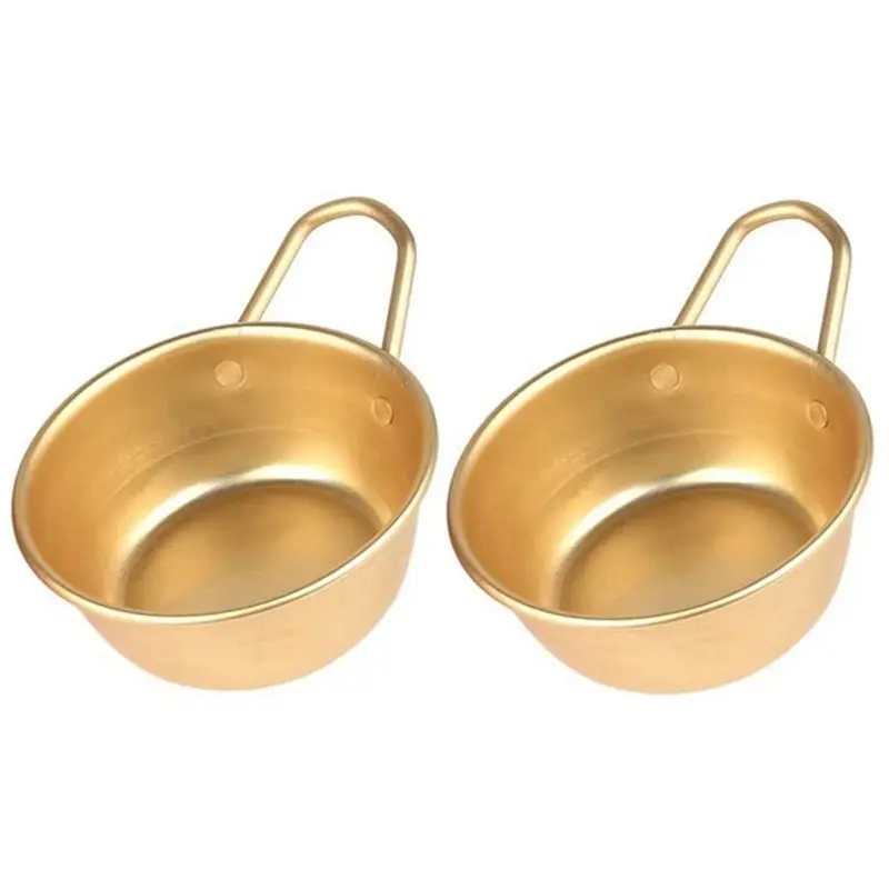 A02M-6PCS Makgeolli Bowls Aluminum Korean Traditional Bowls For Korean Raw Rice Wine