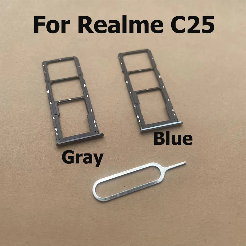 New SIM Card Tray For Realme C25 SIM Card Tray Holder Adapter Connector Repair Parts