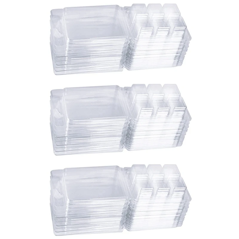 

300 Packs Wax Melt Clamshells Molds, Clear Empty Plastic Square Tray For Wax Tarts Candles