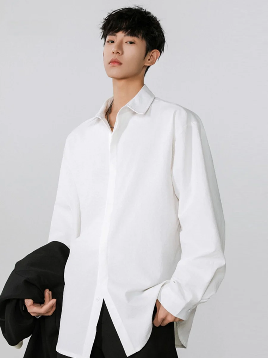 

Thiened Fce Lined Long Sve irt Men's Autumn Winter Warm Layering Inner High-End Formal irt Coat Stand Fit Butt...