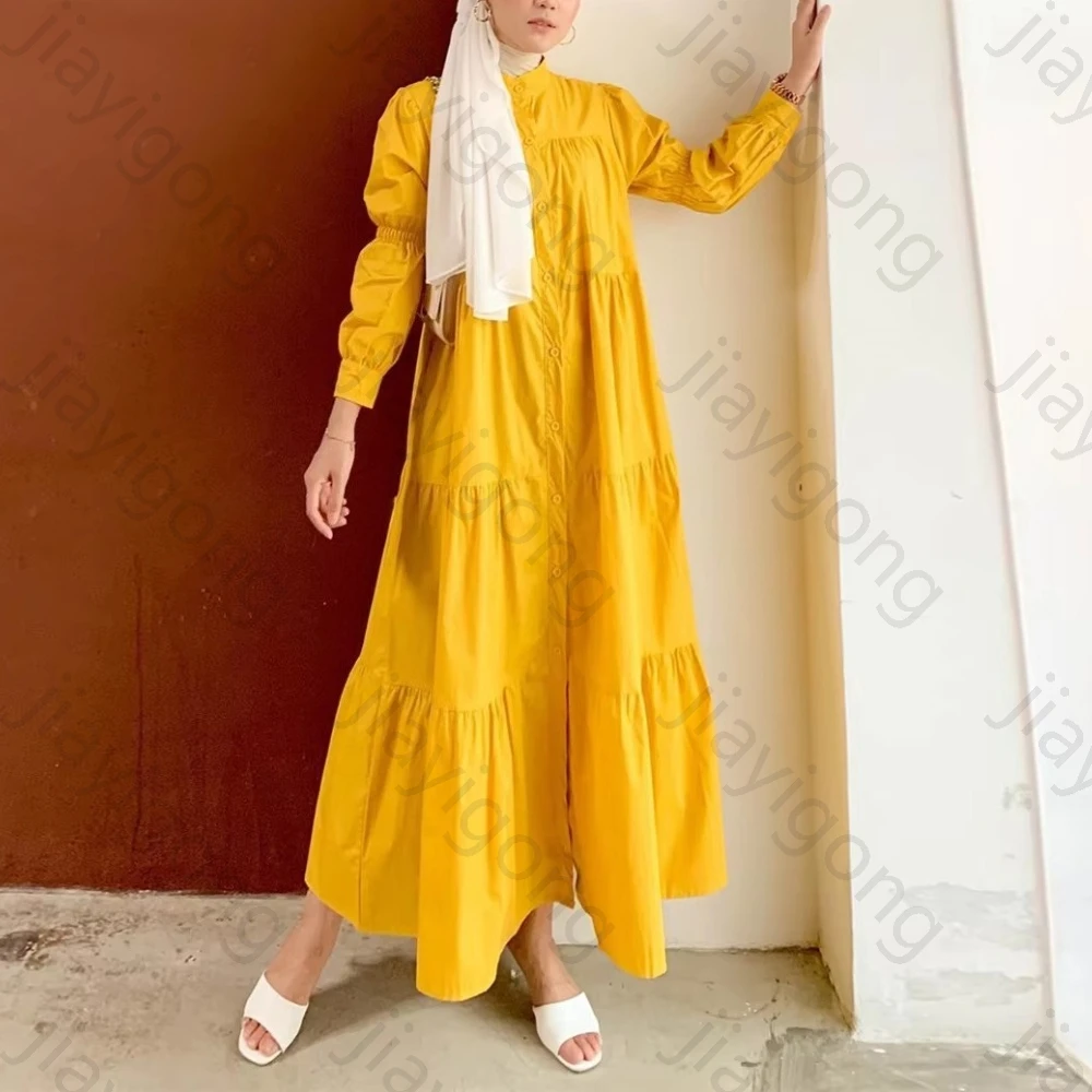 فساتين سهرة بأكمام طويلة وأزرار ذات طبقات فستان المشاهير الأنيق الرائع عالي الجودة للحفلات الراقصة للنساء حسب الطلب #2