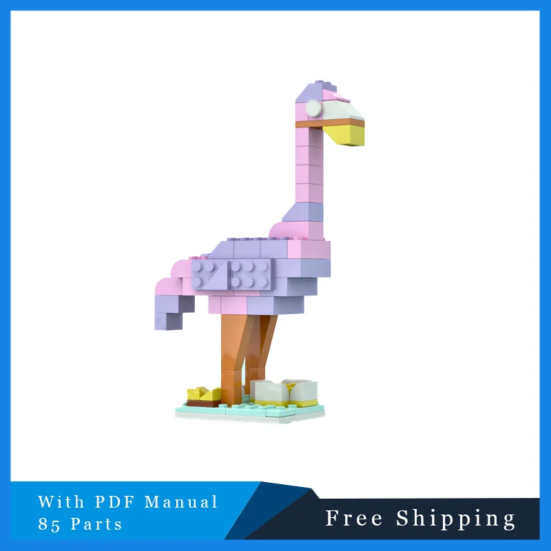 

85 PCS MOC Creative Animal Building Block Pretty Flamingo Model Children DIY Assembly Toy Set Christmas Birthday Surprise Gifts
