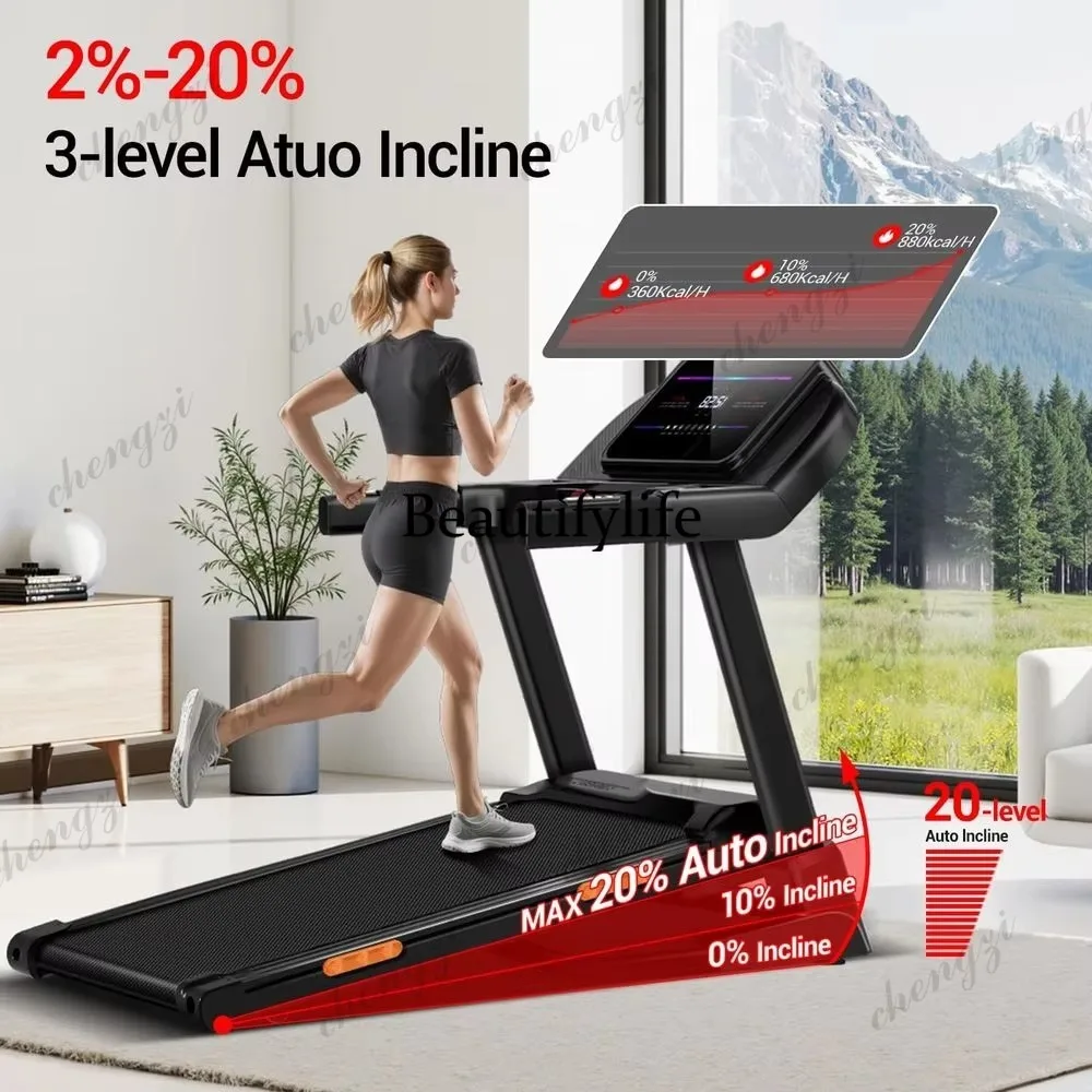 Heavy Duty 4.0HP Folding Treadmill 400LB Capacity 8.0MPH 20% Auto Incline Pulse Sensor Home   Cardio Running Fitness Machine