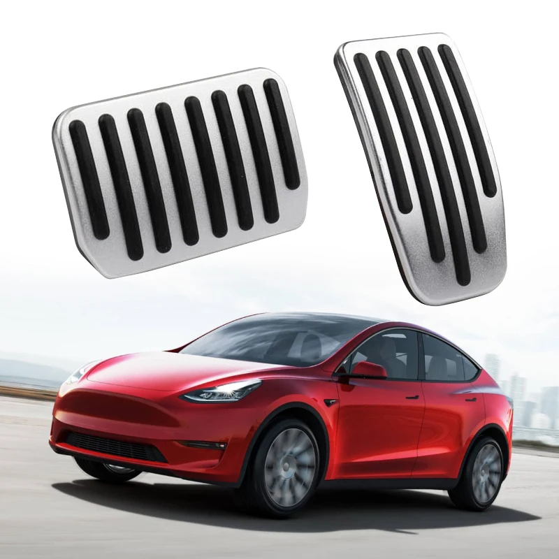 For Tesla Model 3 Y Aluminum alloy Foot Pedal Cover Gas Accelerator Fuel Brake Rest Pedal Pads Mat Accessories Car Styling 2022