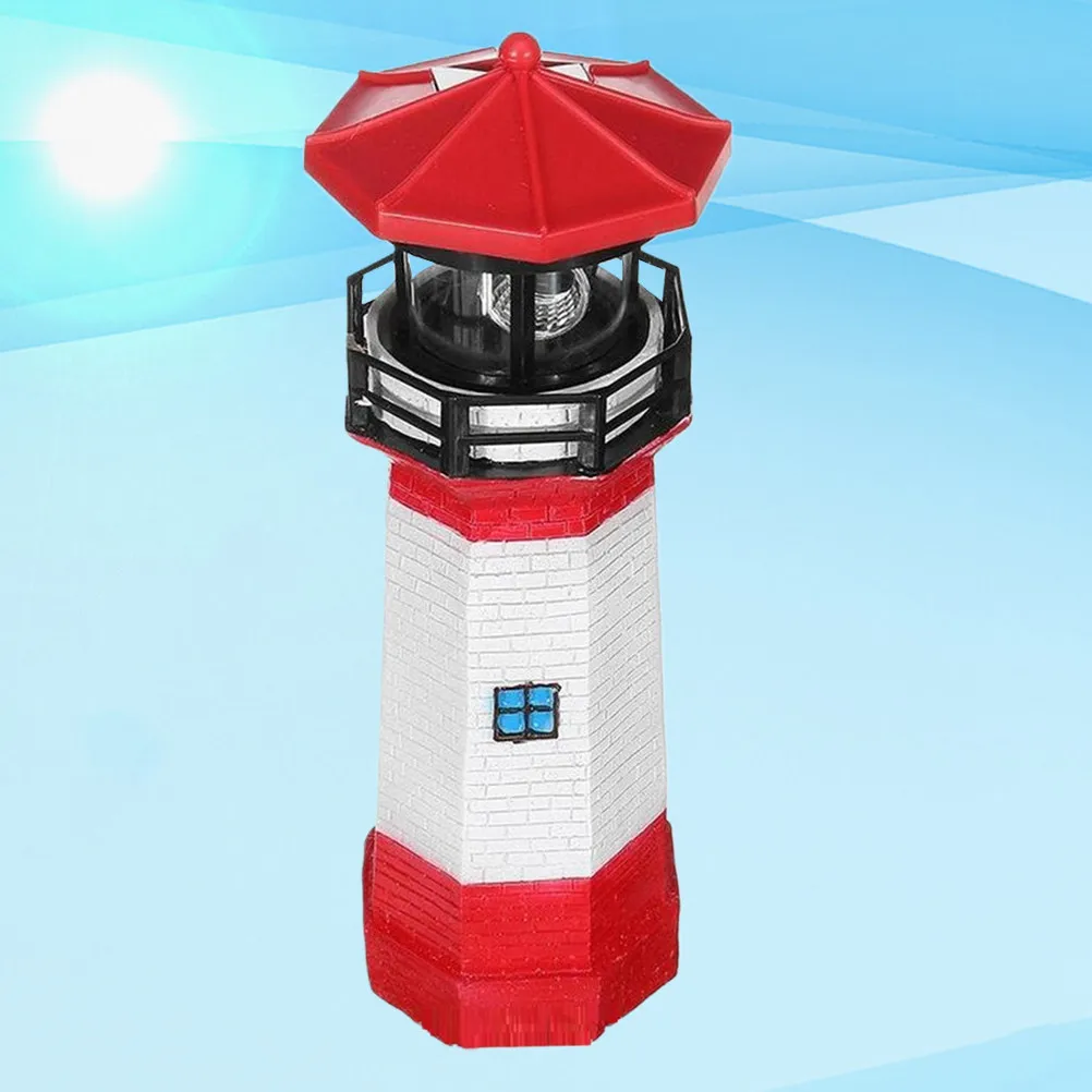 1Pcs Unique Rotating Lighthouse Solar Light High Solar Conversion Outdoor Garden Decorative Lamp for Lawns Walkways Borders