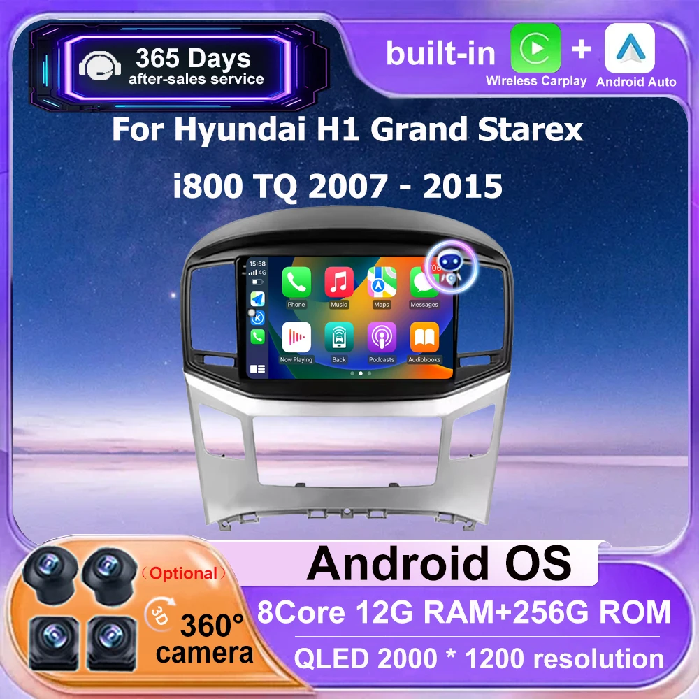 

Android 16 For Hyundai H1 Grand Starex i800 TQ 2007 - 2015 Car Radio Multimedia Video Player Navi GPS Wireless Carplay DSP 9''