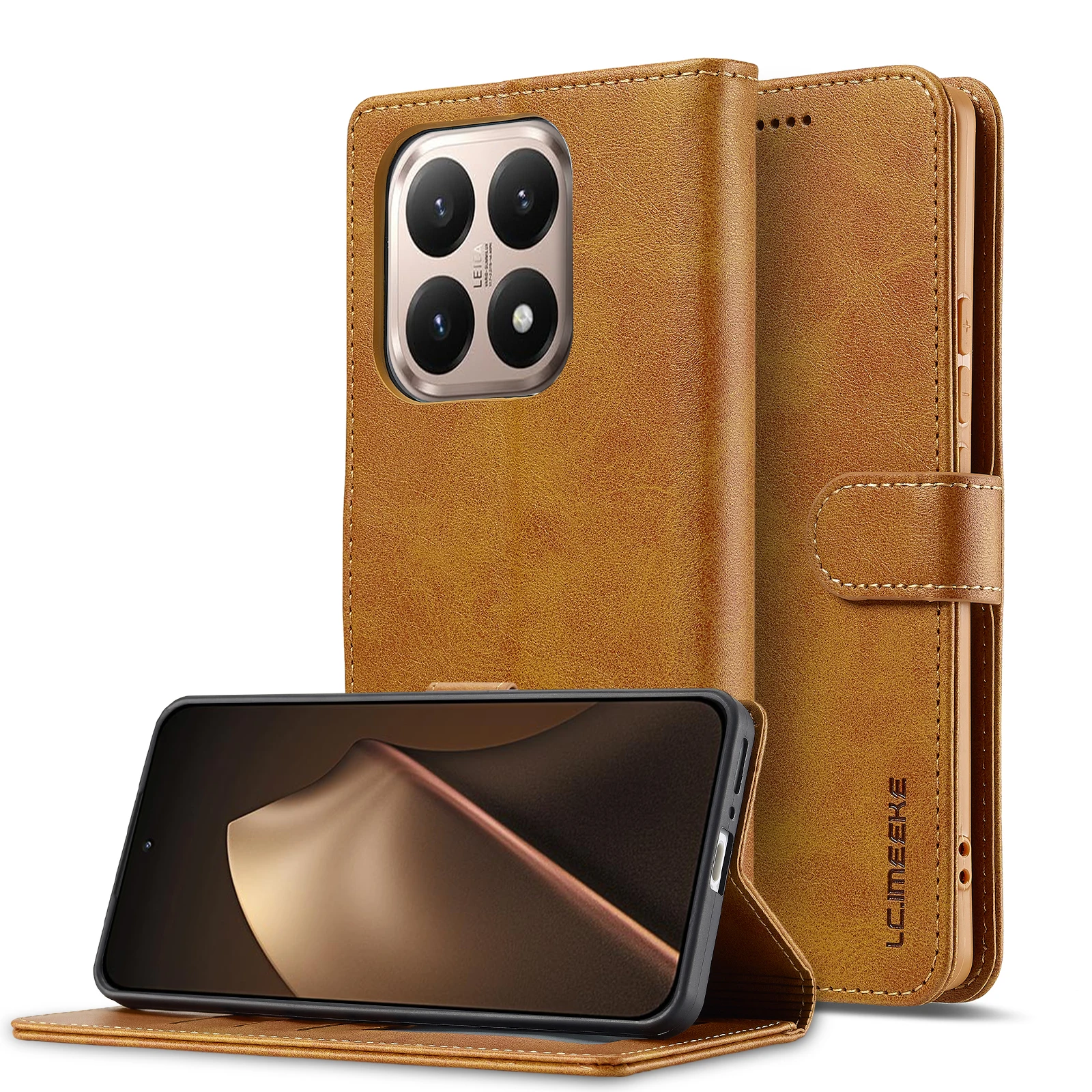 

For Xiaomi Mi 15T 15T Pro Luxury Wallet Stand Case PU Leather Flip Holster Protective Full Cover Shockproof Shell Manetic Buckle